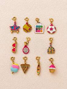 1 szt. Modny, uroczy wisiorek z królikiem, kotem, ptakiem, motylem, kwiatem, krewetką, ze stali nierdzewnej platerowanej 18-karatowym złotem, odpowiedni do biżuterii DIY, naszyjnika, bransoletki, kolczyka, breloka, akcesoriów do torebek, biżuterii damskiej, akcesoriów do portfela, małej zawieszki, akcesoriów DIY ze stali nierdzewnej - Wielokolorowe - Zobacz 9