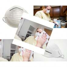 Particulate Respirator Dust Mask Two-Strap Cup Style Design Lightweight With Cushioning Nose Foam 50 Masks - White - View 1