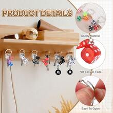 PATIKIL Lucky Dice Keychain Charm, Resin 3D Cube Square Mini Dice Keyrings With 3 Pendants For Bag - Hồng - Xem 4