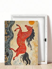 1 buc Cal de Foc Artă Populară Antică, Pictură Modernă cu Zodiac Chinezesc, Decor Ecvestru, Cadoul Ideal pentru Prieteni, Imprimeu de Artă pentru Dormitor, Decor pentru Living, Decor pentru Birou, Decor pentru Bucătărie, Decor pentru Baie, Artă Murală, Decor de Perete, Decor pentru Casă, Decor pentru Cameră, Artă Murală pe Pânză, Postere, Artă Murală cu Ramă, Ramă Opțională - A - Vizualizare 12