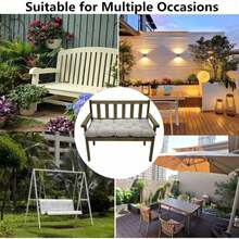 Waterproof Outdoor Bench Cushion With Straps - 47.2"X19.7" Thick Pad For Garden Swing, Patio Chair & Loveseat, Durable & Fade Resistant Seat Cushion - Hawaii - Xem 6