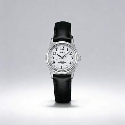 Seiko Reloj de pulsera de cuarzo para mujer, esfera blanca, correa de cuero negro, diseño de tres manecillas, pequeño y elegante, adecuado para el trabajo diario, citas y diversas ocasiones