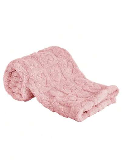 Baby Blanket In Coral Plush 75x100 Cm, Plain, Soft And Warm, For Newborns And Toddlers, Powder Pink