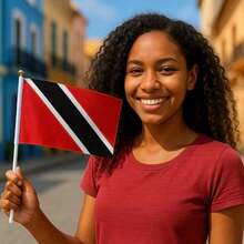 Banderitas de los Países, MXTAF-000, 1Pza, Trinidad y Tobago, 14x21cm, Tela Poliéster, Asta Plástico. - Multicolor - Ver 3