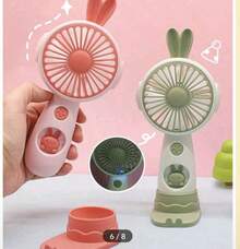 Mini Ventilador Portatil con bateria recargable 3 velocidad usb - Celeste - Ver 2