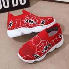 1双儿童可爱卡通图案软底休闲运动鞋，适合夏季、上学和日常穿着 - 紅色 - 查看 3