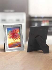 闪光玻璃相框，海报相框，房间装饰，情人节礼物，收纳相框，房间装饰，经典欧式风格，竖长方形设计，饰有精美细节，可壁挂或桌面摆放，适用于婚礼、家居、办公室、客厅或生日礼物，建筑工地，外观精致优雅 - 相框 - 查看 7