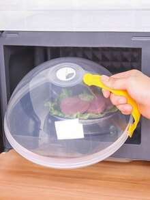 1pc Microwave Splatter Guard With Steam Vents - Keeps Oven Clean, Food- Plastic Cover For BBQ & Outdoor Cooking - Multicolor - View 11