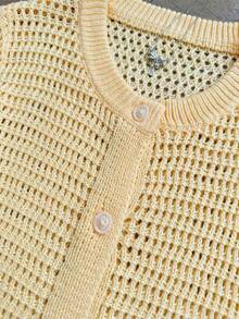 Áo khoác cardigan nữ tối giản, thanh lịch, màu trơn, phù hợp với phong cách thường ngày, công sở và nữ tính, mùa xuân/hè. - Màu be - Xem 11
