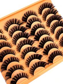 14 Pairs Russian Volume Fluffy False Eyelashes, DD Curl Classic Cat Eye Mink Lashes, Criss-Cross Lashes, Soft Natural Lash Extension Makeup, Lengthening And Enlarging Eyes, Creating Dramatic Thick Effect Suitable For Parties And Celebrations - russian strip lashes - View 5