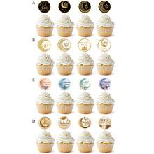 8 pezzi/24 pezzi/48 pezzi Decorazioni per cupcake per la festa di Mubarak e la celebrazione del Ramadan - Multicolore - Visualizzare 9