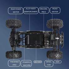 2025 RC 37cm 1:12 4WD Large Remote Control Cars Rock Crawler Monster Truck With 2 Battery ,Kids Toys Gifts - Black - View 8