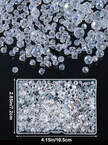 Diamond Beads Kit, Boxed Transparent Rhombus Beads Kit For Jewelry Making,DIY Necklaces Bracelets Earrings Handicrafts Jewelry Accessories - Boxed Transparent Diamond-shaped Beads - View 4