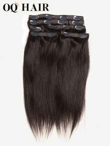 OQ 7pcs/Set 100% Virgin Silky Straight Human Hair Extensions, 14-22 Inches, #2 Light Brown, No Shedding, Simple, Quick, And Easy To Use, Suitable For Beginners - S2 - View 2