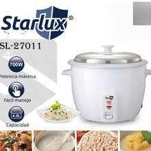 Arrocera de 6 tazas con bandeja de vapor, eléctrica para arroz, automática para mantener el calor, olla interior antiadherente, color Blanco - Blanco - Ver 1