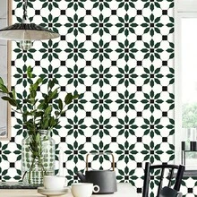 MORCART 20cm X 20cm Peel And Stick Floor Tiles, 20 Pieces Of Self-Adhesive DIY Vinyl Flooring, Suitable For Removable Waterproof Tile Stickers (Dark Green) In Bedrooms, Living Rooms, Bathrooms, Kitchens, And Stairs - 墨綠色 - 查看 7