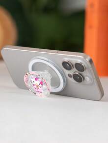 SANRIO Giá đỡ điện thoại từ tính Hello Kitty, có đệm khí mở rộng, có thể gập lại, kiểu dáng mềm mại, trong suốt. - Trong sáng - Xem 3