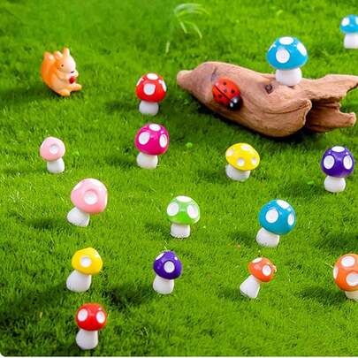 Mô hình rêu Min Moss thu nhỏ, hình nấm nhân tạo nhiều màu sắc, vật liệu trang trí sân vườn, phụ kiện trang trí DIY, đồ trang trí mini, quà tặng năm mới, đồ trang trí terrarium bằng nhựa tự làm.