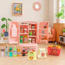 180 Pcs Dollhouse Furniture Miniature Kitchen Accessories Mini Shopping Cart Metal Trolley Basket Food Drink Toy Supermarket Store Grocery Shelves Cash Register Fridge Scale Pretend Play Game PartyChildren's Joyful Games, Essential Toys For Children - As Pic - View 4