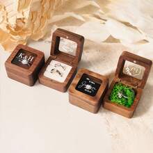 Personalized Wooden Ring Box With Custom Name, Personalized Engagement Ring Box,Acrylic Lid Wedding Ring Box For Her,Anniversary Gift, Engraved Ring Box - Multicolor - View 2