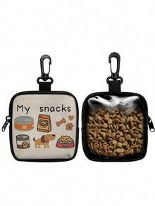 1pc Dog Pattern Treat Bag With Hook And Zipper - Pet Training Set, Suitable For Puppy Training, Dog Food Storage And Outdoor Walking, Polyester Material, Cute Dog Pattern, Perfect For Dog Owners, Dog Treat Bag, Indispensable For Walking Dogs, Vivid Dog Design, Reliable - Multicolor - View 10