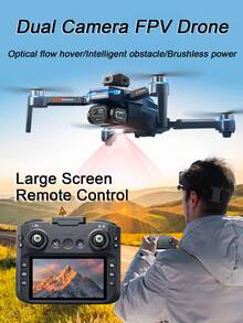 TOKQI Dual Camera FPV Drone With 4.3" Screen, WiFi, Brushless Strong Power, Smart Obstacle Avoidance, Foldable RC Quadcopter, Suitable For Beginners - Multicolor - View 1