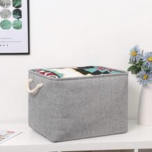 Grey Baskets [2-Pack] Shel F Baskets For Storage 16inch X 11.8inch X 11.8inch Large Fabric Rectangular Decorative Storage Basket Organization Bins For Shelves Closet Home Organization(Grey) - Grey - View 3