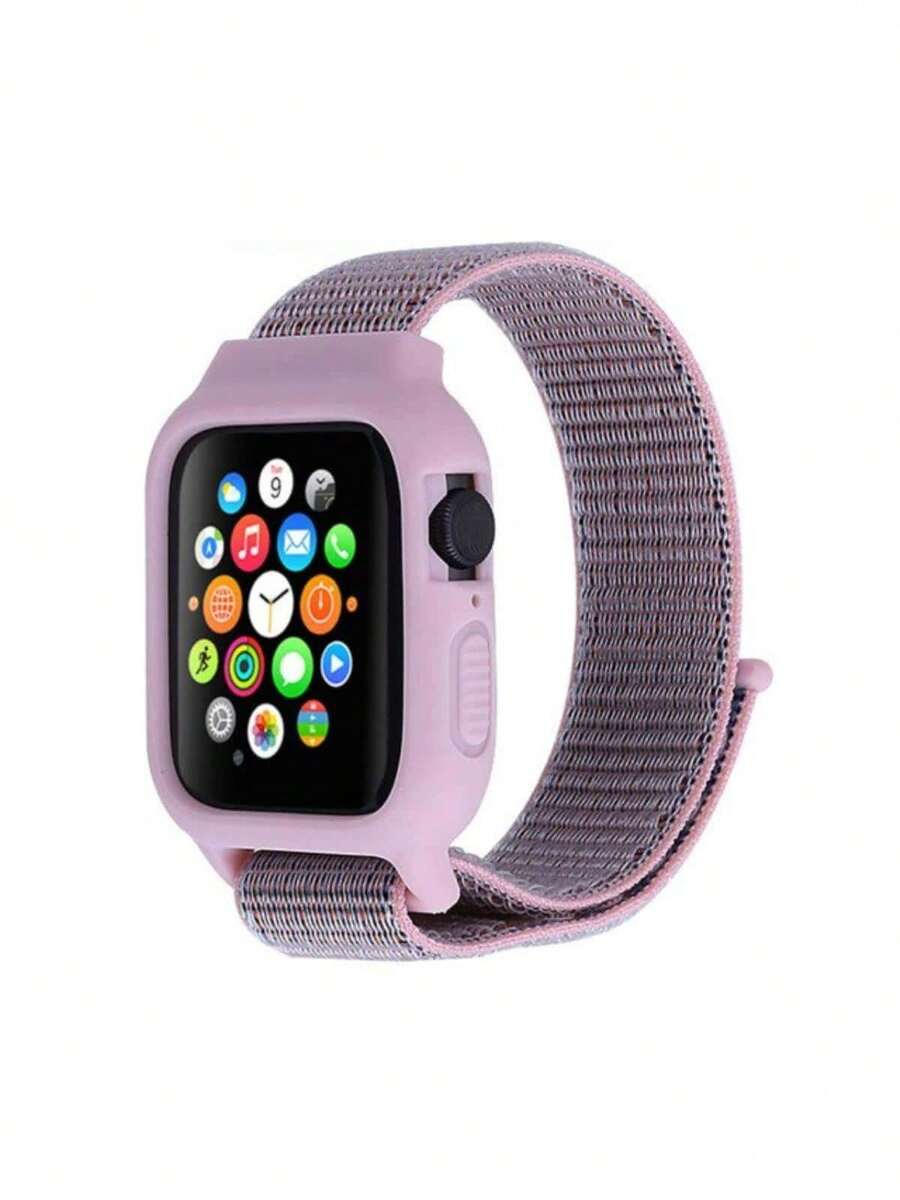 SMART WATCH MX Correa para Apple Watch Nylon/Case Protector SE/7/6/5/4/3/2/1 - Rosa - Ver 1