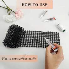 1码长工艺品钉，用于服装装饰，锥形平底塑料装饰网，适用于派对装饰、服装DIY工艺品，可用于夹克、鞋子、包包、艺术和工艺品，多种颜色可选 - A - 查看 4