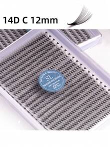 每盒800片，20排，超大容量托盘，蓬松3D/4D/5D/6D/8D/10D/2D俄式浓密预制睫毛簇，超快速嫁接，纤细纤长根部，进口韩国PBT纤维，超黑超柔软，C/D卷度，8-15mm预制睫毛簇，专业级 - C - 查看 38