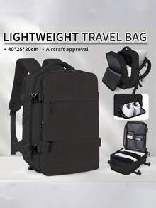 40x20x25厘米航空认证旅行包，轻便背包，大容量多功能旅行背包，适合高中生和大学生返校使用，户外便携行李包 - 彩色 - 查看 8