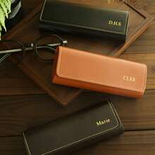 Customized Glasses Case, Suitable For Glasses And Glasses, Made Of Faux Leather Material, Perfect For Carving, Making It The Perfect Minimalist Gift For Mother's Day, Parents, And Loved Ones - 彩色 - 查看 5