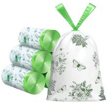 50pcs Gallon Trash Bags Drawstring Tear-Free Separated Plastic Can Liner For Bathroom Office Home Bedroom Small Garbage Basket Bags White - A - View 2