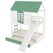 Kids Bed Frames, Headboards & Footboards - White+Green + MDF + Pine + Plywood + 90cm*200cm-1 - View 9