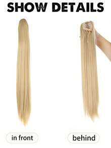 20 Inch Straight Synthetic Hair Ponytail Extension, Smooth & Natural For Daily Wear - Multicolor - View 9