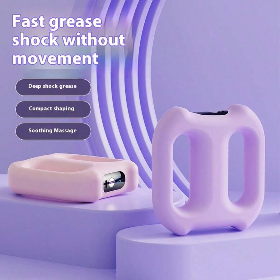 USB Rechargeable Mini Vibrating Massage Roller, Multi-Speed Muscle Relaxation Device For Yoga, Fitness, Cellulite Reduction - Purple - View 1