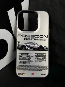 Stylish Racing Car Design Phone Case Compatible With IPhone 17 17 Air 16e 17 Air 16 15 14 13 12 11 Mini Pro Max Air X XR XSMAX 8 7 Plus, Matte Anti-Fall Protective Cover, Daily Use Anti-Collision Protective Case, Fashion Phone Accessories, Anti-Scratch Protective Shell, Tech Enthusiast Accessories - الأسود - مشاهدة 2