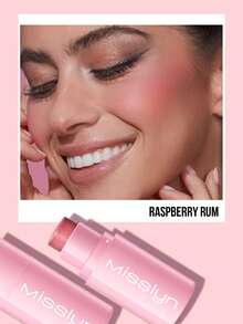 Misslyn 丝滑腮红棒、腮红棒、粉色腮红、红色腮红、腮红膏、腮红球、圣诞节、Y2K、海滩旅行、持久腮红、高显色腮红、持久腮红、膏状腮红、腮红棒、不油腻腮红、球形腮红、双色腮红、纯素、无动物实验 - #1 Raspberry Rum - 查看 3