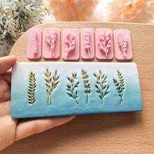 Minimalist Botanical Leaf & Branch Polymer Clay Mold Set For Handmade Earrings & Pendants - TH81 - View 3