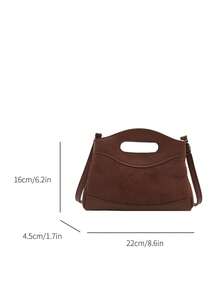 复古菱形链条刺绣手提包，新款时尚别致单肩包，个性化INS风斜挎包 - 咖啡 - 查看 3