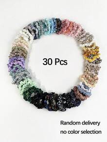 10/20/30pcs Multi-Color & Multi-Element Small Circle Combination High Elastic Hair Ties, All-Match Versatile Hair Accessories Essential Rubber Bands Ponytail Holder Hair Elastics Scrunchies Hair Rope - Multicolor - View 1