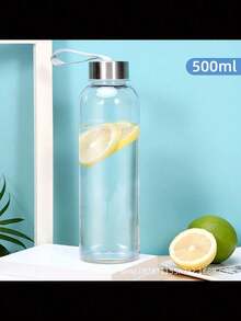 1 pieza Vaso de agua de plástico transparente, botella de agua deportiva simple para exteriores - transparente - Ver 3