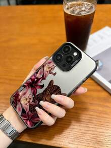 A Gray Bottom Flower Leopard Phone Case Design, High-Quality Light Luxury Wild Sexy Anti Drop Protective Case, Compatible With Iphone 17 Pro Max/17 Pro/16 Pro Max/16 Pro/16/15 Pro Max/15 Pro/15/14 Pro Max/14 Pro/14/13 Pro Max/13 Pro/13/12 Pro Max/12 Pro/12/11, Compatible With Samsung Fashion Full Pack Case - Grey - View 4