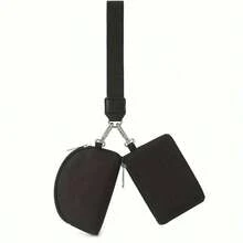 Integrated Portable Card Holder And Small Coin Purse, Multifunctional Zipper Wrist Keychain Organizer, TSA Approved, Casual Style, Polyester Material, No Power Required - 粉色 - 查看 3