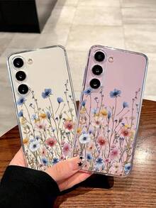 1 pièce Étui de téléphone à fleurs coloré et artistique à la mode. Housse de protection souple compatible avec Huawei Honor, Galaxy A04e/12/A13/A14/A34/A50/A52/A53/A54/S21/S22/S23/S24/S25/S25Ultra/S25FE/S26/S26 PLUS/S26 ULTRA/S26 EDGE, 6A/7A/8A, 12T/13T/15T/15T Pro, version internationale, pas la version domestique - Transparent - Voir 2