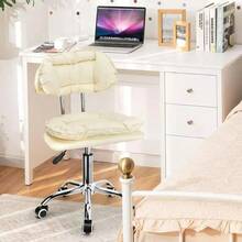 Silla Rodante Para Oficina Giratoria Elevable, Maquillaje - Blanco - Ver 7