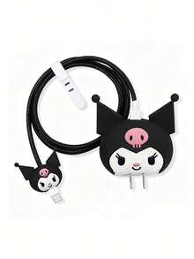 SANRIO Bộ bảo vệ cáp sạc hình mèo hoạt hình bằng silicon, tương thích với bộ sạc 20W, bảo vệ cáp sạc. - Nhiều màu - Xem 1