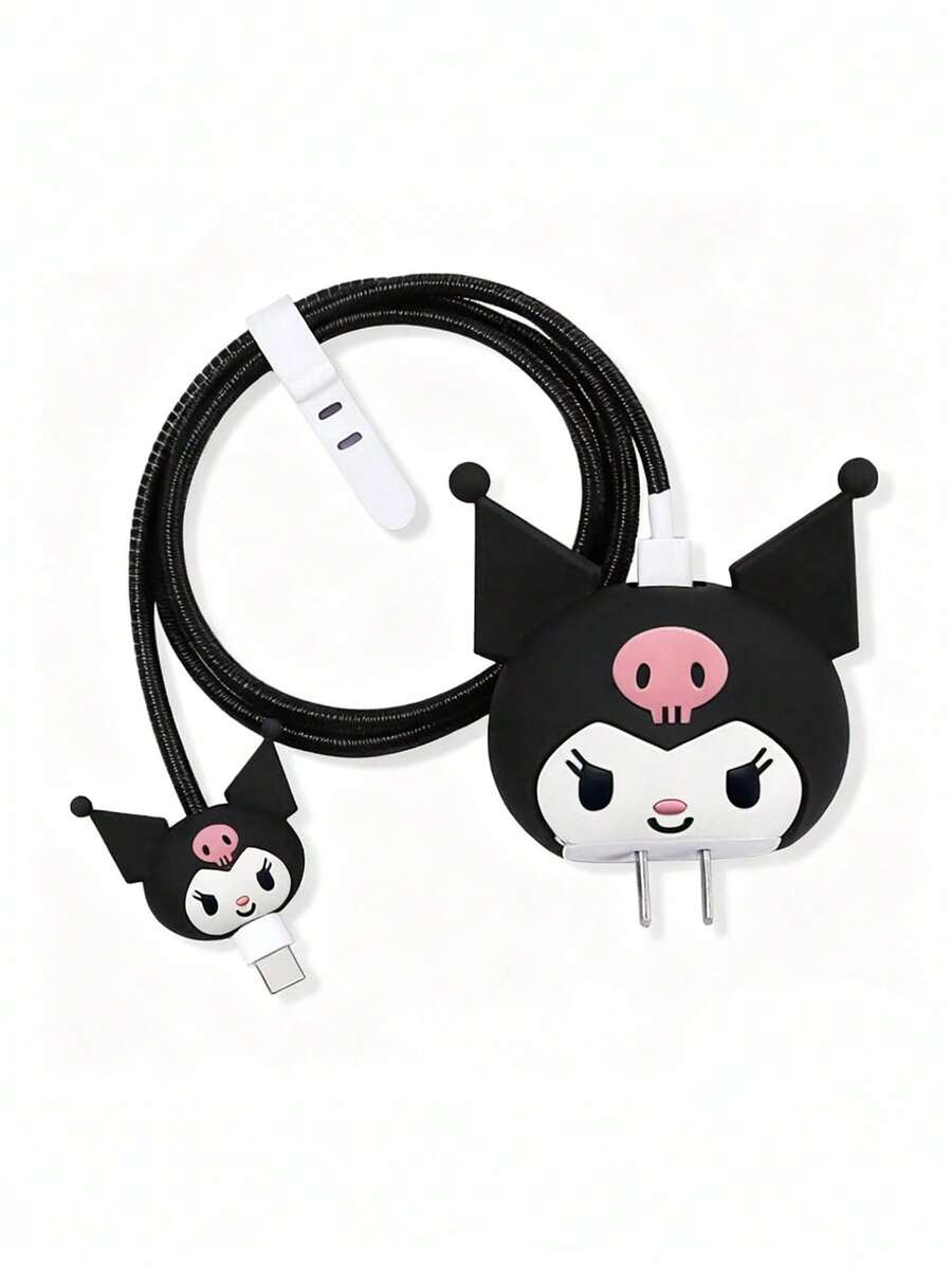 SANRIO Bộ bảo vệ cáp sạc hình mèo hoạt hình bằng silicon, tương thích với bộ sạc 20W, bảo vệ cáp sạc. - Nhiều màu - Xem 1