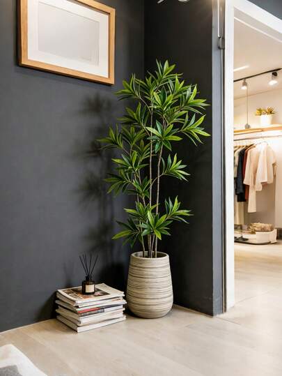 50-133厘米人造大型棕榈树，仿真百合竹枝，高大龙血树，塑料花椒叶，绿色龙舌兰叶，适用于家居、花园、派对、房间、办公室、户外婚礼装饰