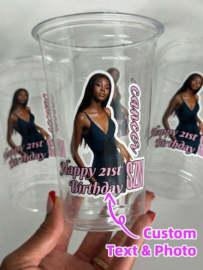 1-50pcs Personalized Custom Portrait Photo Stickers, Custom Portrait Stickers, Custom Text Stickers, Her Exclusive Stickers, Personalized Stickers, Waterproof & Oilproof, Perfect For Birthdays, Weddings, Housewarming, School & Home Settings, Ideal For Water Cups, Gifts, Personal Items, Stylish, Unique, Personalized, Great Gift For Friends, Family, Classmates, Girlfriend, Wife, Suitable For Weddings, Engagement Parties, Birthdays, Daily Use